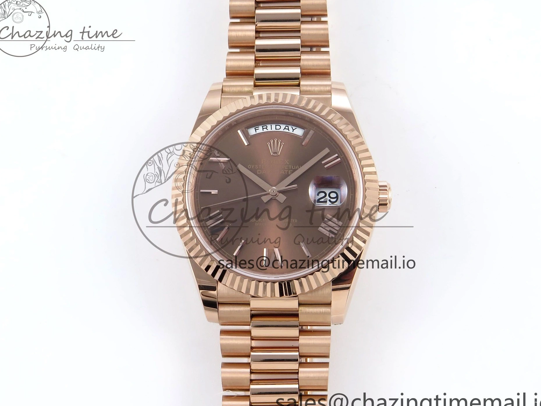 MiroTime 0119 Day Date 40 RG 228235 Noob 1:1 Best Edition Brown Roman Dial on President Bracelet A2836 (Gain Weight) UrbanChic 794